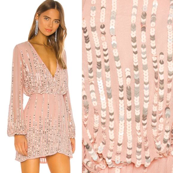 Lovers and Friends Poppy Mini Dress in Blush NWT Size XS - Picture 2 of 3